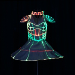 Led发光光纤线条裙子