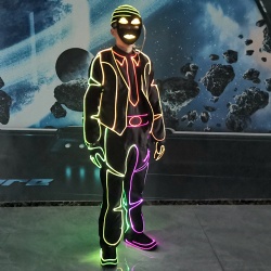 Led fiber optic light up dance outfit