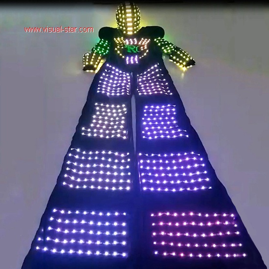 Full color led robot stilt costume