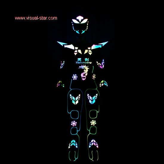 Customize led light Cyborg Robot Warrior Dance costume