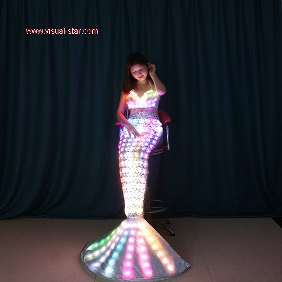 Full color led mermaid dress