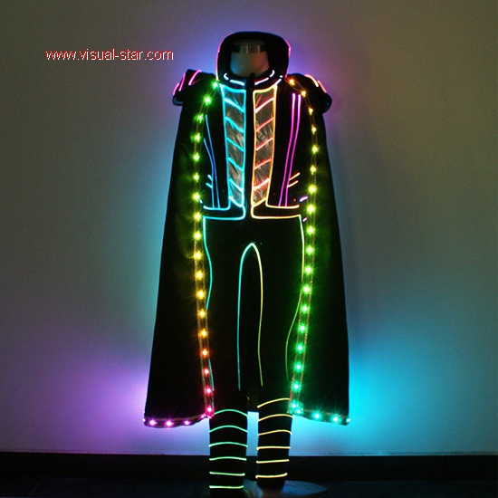 Led knight costume with cloak