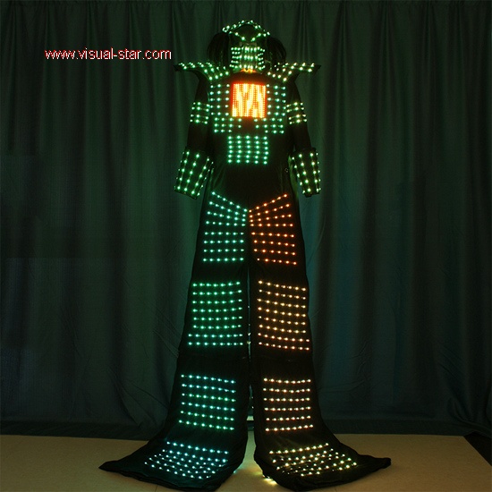 Led predator stilts costume