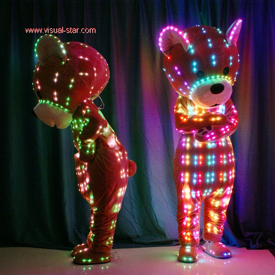 Full color led light teddy bear costume