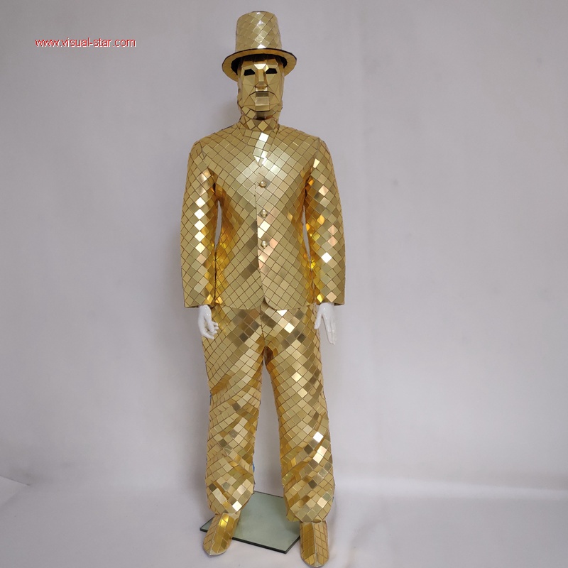 Golden mirror man costumes