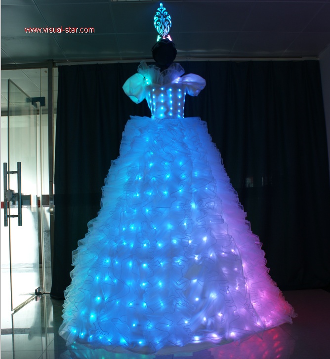 Led light stilt walker dress