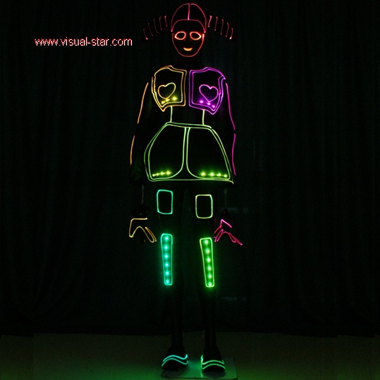 Led light up tron dance girl costumes