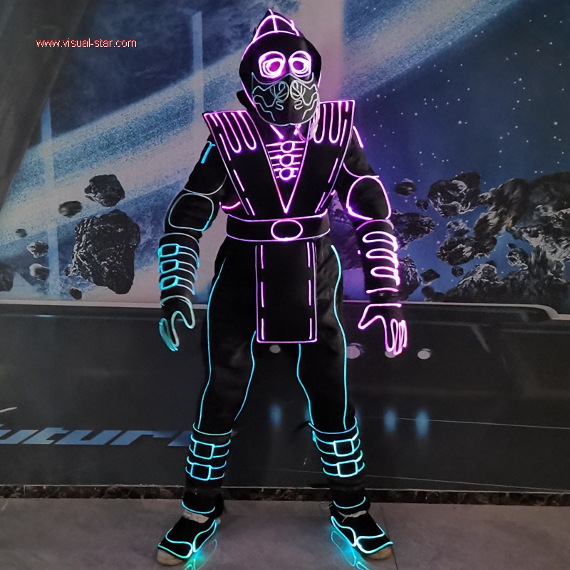 Led light tron dance suit