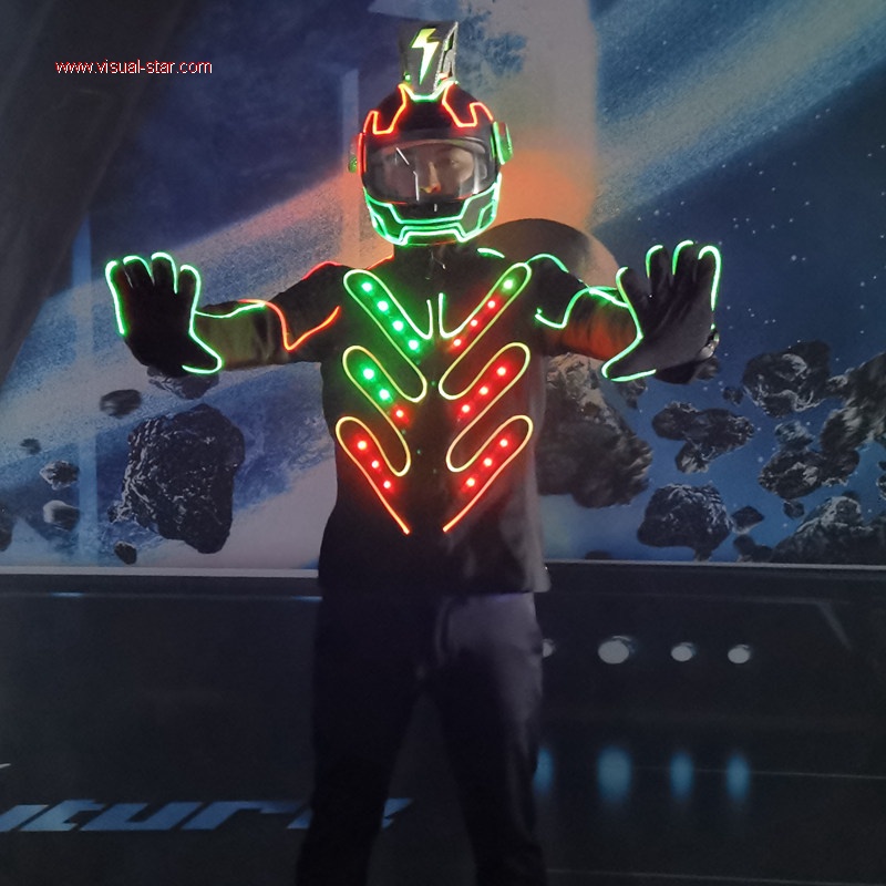 Light up led coat and led helmet