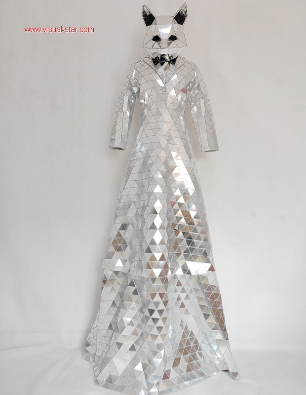 Discoball mirror stilts dress