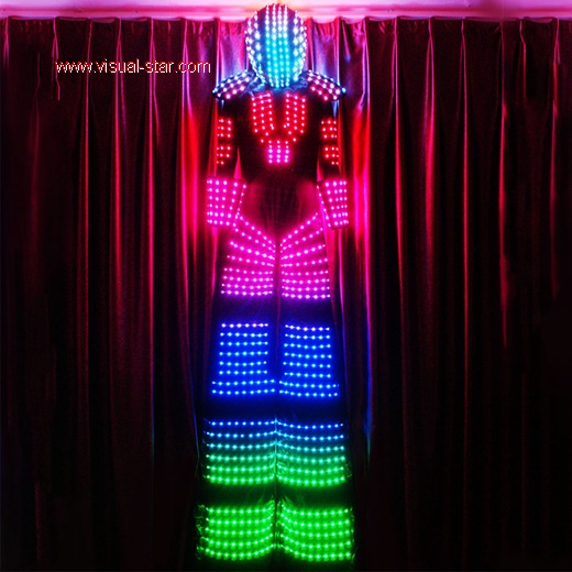 Led walk stilts robot costume