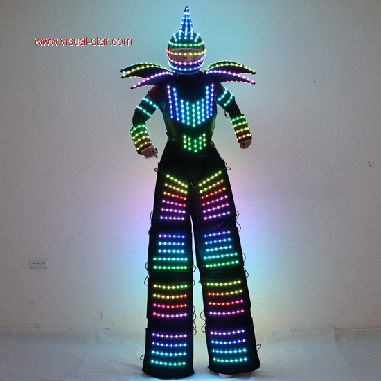 Led stilt walker robot man