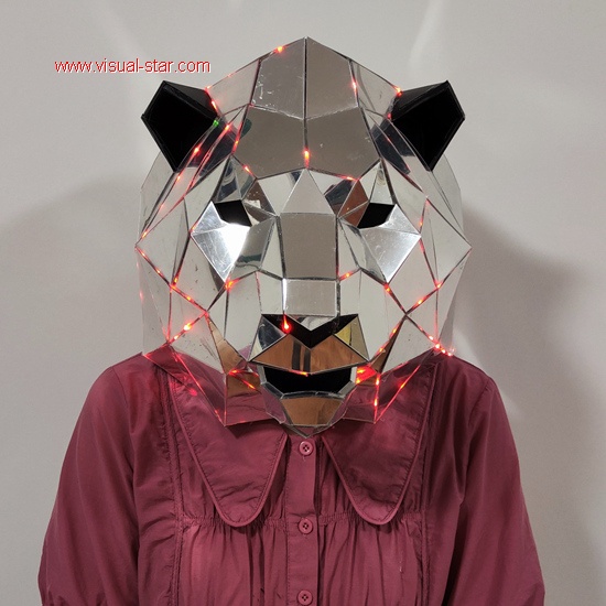 Led mirror lion dance helmet