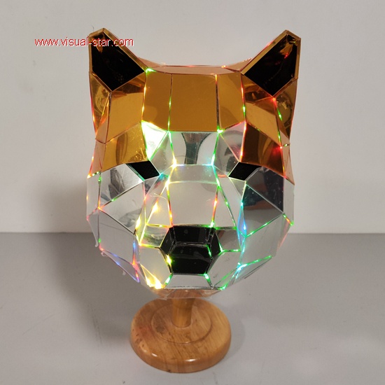 mirror led dog head helmt