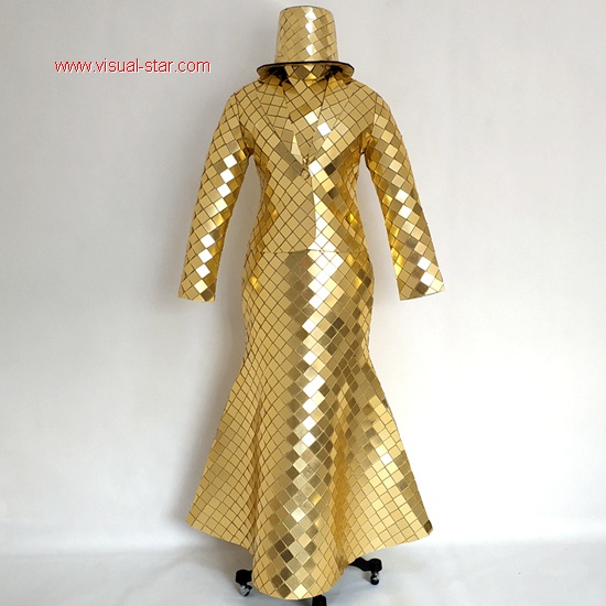 Gold mirror sequin dress - disco ball costume party dress