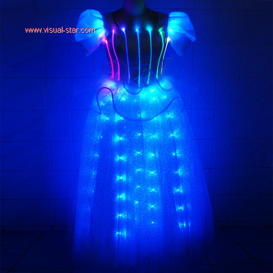 Led light up dress fiber optic