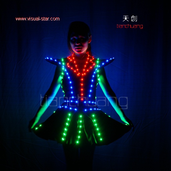 led light suit,led light dress,led dance skirt