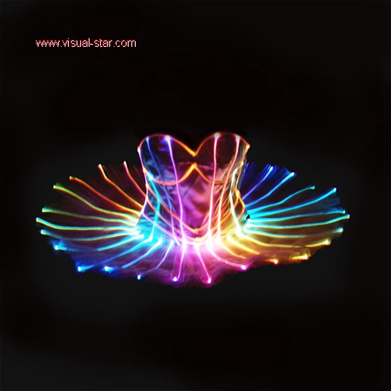 Led light up tutu dress with fiber optic