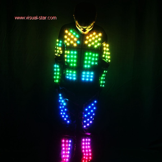 Led light clothing for performance