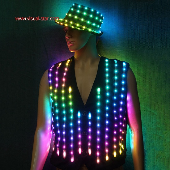 Led light performance vest hat