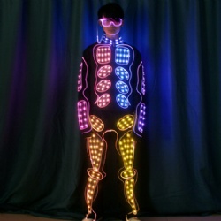 Led light up jumpsuit with led glasses