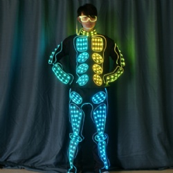 Led light up jumpsuit with led glasses