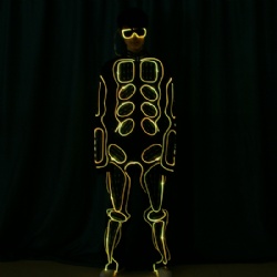 Led light up jumpsuit with led glasses