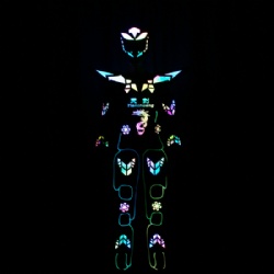 Customize led light Cyborg Robot Warrior Dance costume