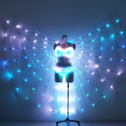 Led dance wings with led bra and pants