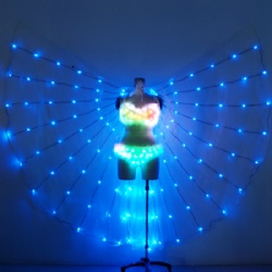 Led dance wings with led bra and pants