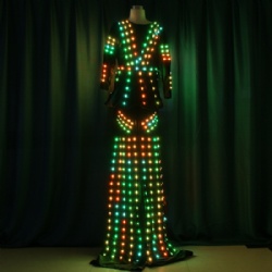 Lady led light walk stilts costume
