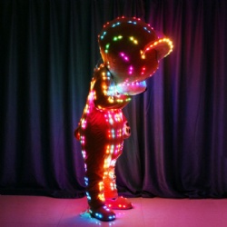 Full color led light teddy bear costume