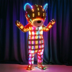 Full color led light teddy bear costume