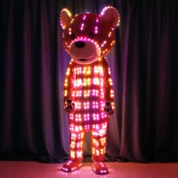 Full color led light teddy bear costume