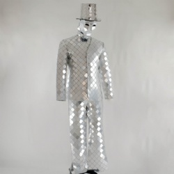 Silver mirror man dance costume