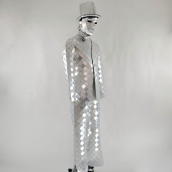 Silver mirror man dance costume