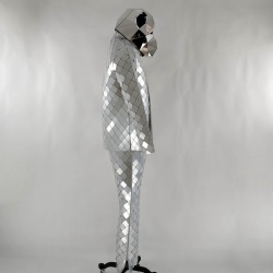 Silver mirror man dance costume