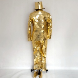 金色银色镜面男机器人西装舞蹈服