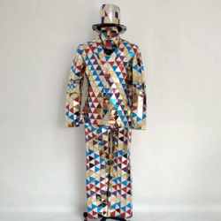 mixed color mirror man costumes