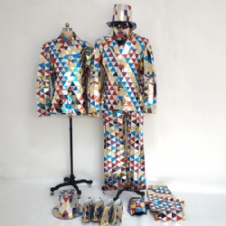 mixed color mirror man costumes