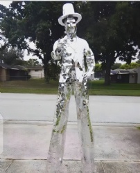 Stilts mirror man costumes