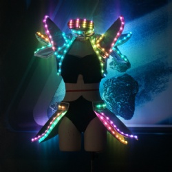 Led light girls robot costume