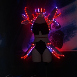 Led light girls robot costume