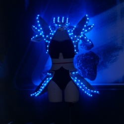 Led light girls robot costume