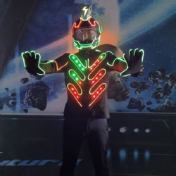 Light up led coat and led helmet