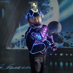 Light up led coat and led helmet