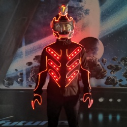 Light up led coat and led helmet