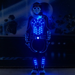 Led light female dance costume suit