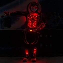 Led light female dance costume suit