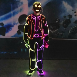 scintillant parti fibre optique lumière tron danse costumes performance  porter halloween brillant led costume de danse